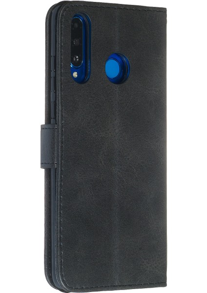 Huawei P30 Lite Moda Fermuar Çevirme Deri Telefon Kılıfı Kart Tutuculu Manyetik Cüzdan Telefon Kılıfı (Yurt Dışından)