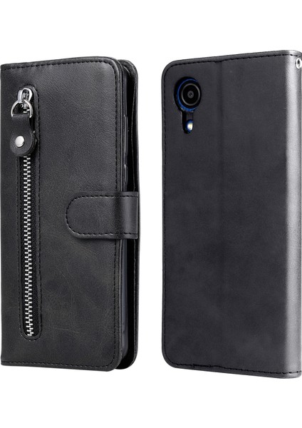 Samsung Galaxy A03 Core Moda Fermuar Çevirme Deri Telefon Kılıfı Kart Tutuculu Manyetik Cüzdan Telefon Kılıfı (Yurt Dışından)
