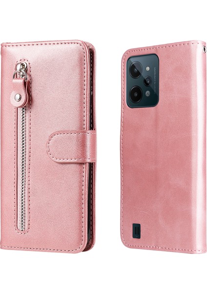 Realme C31 Moda Fermuar Çevirme Deri Telefon Kılıfı Kart Tutuculu Manyetik Cüzdan Telefon Kılıfı (Yurt Dışından) fiyatları