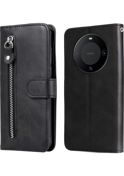 Huawei Mate 60 Pro Moda Fermuar Çevirme Deri Telefon Kılıfı Kart Tutuculu Manyetik Cüzdan Telefon Kılıfı (Yurt Dışından) indirimleri