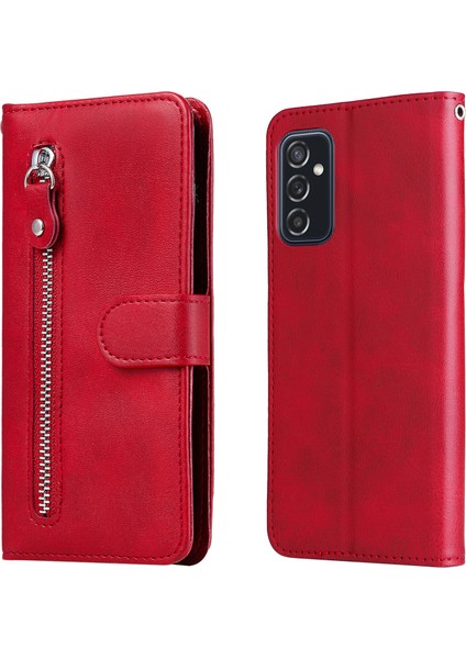 Samsung Galaxy M52 5g Moda Fermuar Çevirme Deri Telefon Kılıfı Kart Tutuculu Manyetik Cüzdan Telefon Kılıfı (Yurt Dışından)