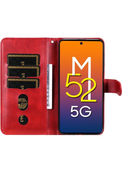 Samsung Galaxy M52 5g Moda Fermuar Çevirme Deri Telefon Kılıfı Kart Tutuculu Manyetik Cüzdan Telefon Kılıfı (Yurt Dışından)
