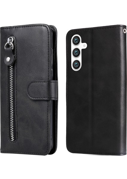 Samsung Galaxy S23 Fe Moda Fermuar Çevirme Deri Telefon Kılıfı Kart Tutuculu Manyetik Cüzdan Telefon Kılıfı (Yurt Dışından) indirimleri
