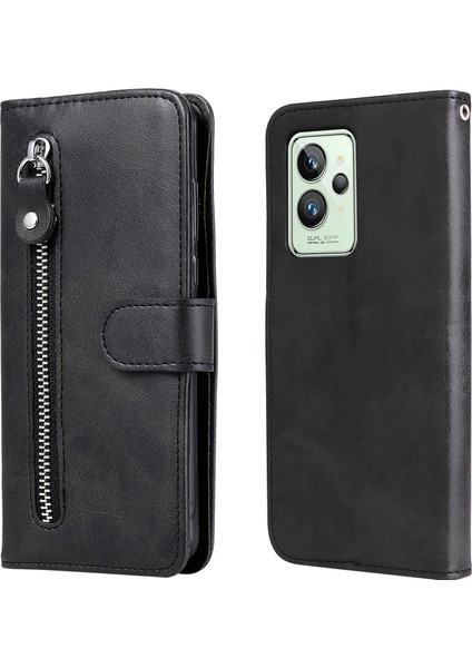 Realme Gt2 Pro Moda Fermuar Çevirme Deri Telefon Kılıfı Kart Tutuculu Manyetik Cüzdan Telefon Kılıfı (Yurt Dışından)