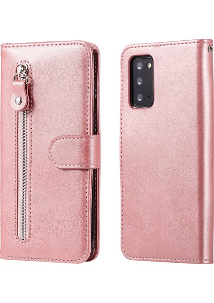 Samsung Galaxy Note 20 Moda Fermuar Çevirme Deri Telefon Kılıfı Kart Tutuculu Manyetik Cüzdan Telefon Kılıfı (Yurt Dışından)