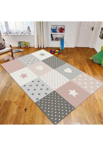 Dijital Baskılı Kaymaz Taban Yıkanabilir Çocuk Odası Oyun Halısı, V-Çocuk-10-Renkli,
