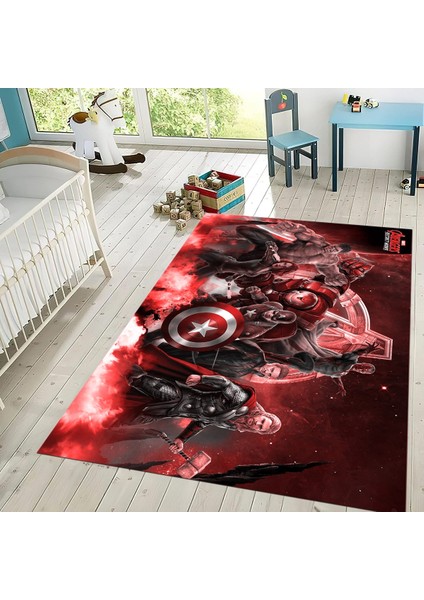 Dijital Baskılı Kaymaz Taban Yıkanabilir Çocuk Odası Oyun Halısı, V-Çocuk-39-Kırmızı, fiyatları