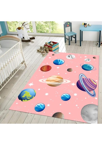 Dijital Baskılı Kaymaz Taban Yıkanabilir Çocuk Odası Oyun Halısı, V-Çocuk-38-Pembe, fiyatları