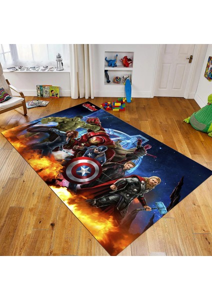 Dijital Baskılı Kaymaz Taban Yıkanabilir Çocuk Odası Oyun Halısı, V-Çocuk-39-Renkli,