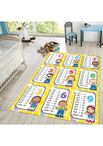 Dijital Baskılı Kaymaz Taban Yıkanabilir Çocuk Odası Oyun Halısı, V-Çocuk-45-Sarı, fiyatları