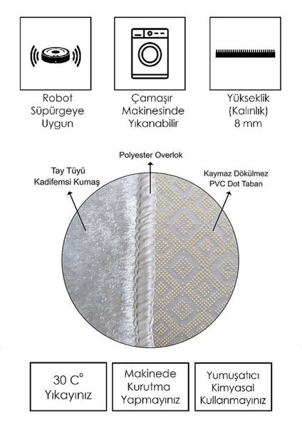 Dijital Baskılı Kaymaz Taban Yıkanabilir Oval Çocuk Odası Oyun Halısı, V-O-Çocuk-35-Krem,