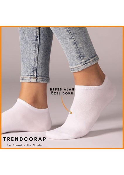 Premium Bambu Kadın Sneaker Görünmez Bilekte Spor Çorap 10 Lu Kutu indirimleri