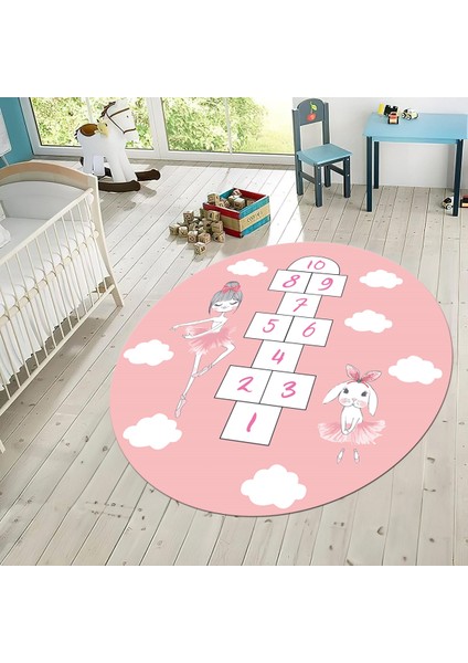 Dijital Baskılı Kaymaz Taban Yıkanabilir Yuvarlak Çocuk Odası Oyun Halısı, V-Y-Çocuk-04-Pembe, fiyatları