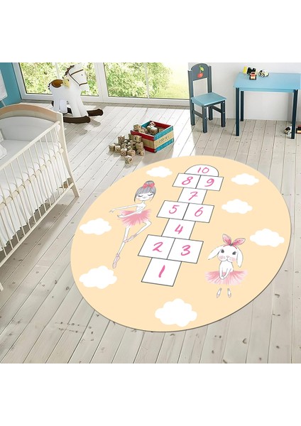 Dijital Baskılı Kaymaz Taban Yıkanabilir Yuvarlak Çocuk Odası Oyun Halısı, V-Y-Çocuk-04-Turuncu, fiyatları