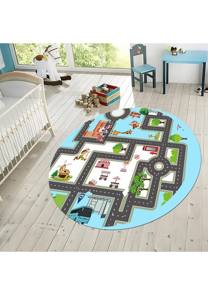 Dijital Baskılı Kaymaz Taban Yıkanabilir Yuvarlak Çocuk Odası Oyun Halısı, V-Y-Çocuk-20-Renkli, fiyatları