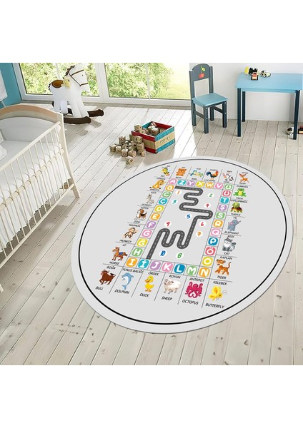 Dijital Baskılı Kaymaz Taban Yıkanabilir Yuvarlak Çocuk Odası Oyun Halısı, V-Y-Çocuk-44-Renlki, fiyatları