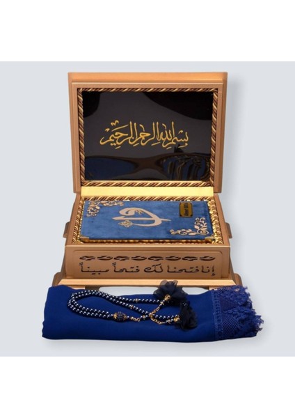 Gold Sandıklı Hafız Boy Kuranı Kerim Seti (Lacivert) modelleri