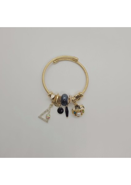 Deniz Kabuğu Çelik Gold Pandora Bileklik