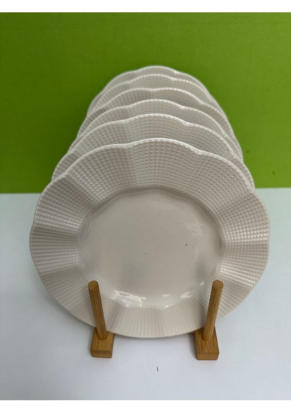 Milano Serisi Porselen 21 cm Krem Tatlı Tabağı 6 Lı modelleri