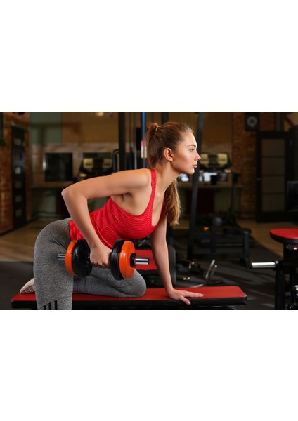 Tekno Trust Turuncu 11 kg Dambıl Seti Turuncu Siyah 6 In 1 Fitness Set Dambıl Seti Vinyl 11 kg