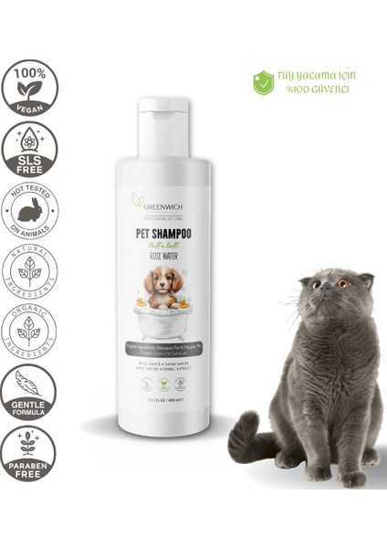 Vücut ve Pati Şampuanı Bit Pire Kene Parazit Uzaklaştırıcı Tahriş Giderici Vegan Organik Kedi Köpek 400 ml*2