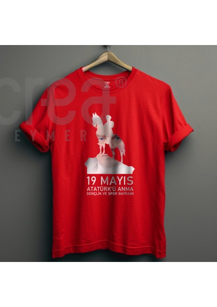 19 Mayıs Atatürkü Anma Baskılı Kırmızı Tişört fiyatları