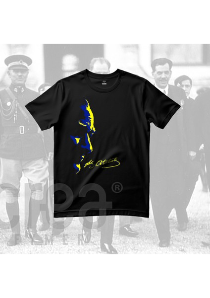 19 Mayıs Atatürk Silüet Baskılı Siyah Tişört fiyatları