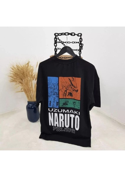 Bisiklet Yaka Baskılı Oversize T-Shirt Siyah fiyatları