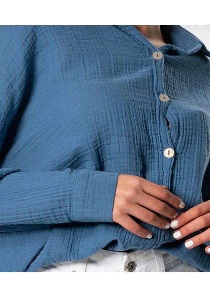 %100 Pamuk Uzun Kollu Müslin Kadın Gömlek fiyatları