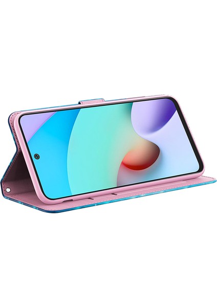 Xiaomi Redmi Için Not 13 4g Telefon Kılıfı 3D Desen Baskı Deri El Kayışı ile Kapak Çevirin-Mavi Kelebekler (Yurt Dışından)