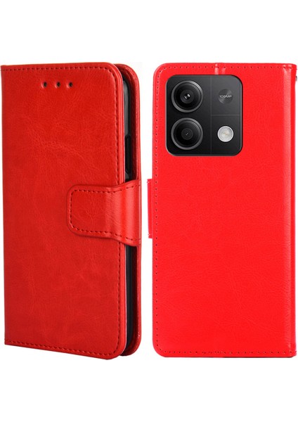 Xiaomi Redmi Note 13 5g Kılıf Pu Deri Tam Vücut Darbeye Dayanıklı Telefon Kapağı-Kırmızı (Yurt Dışından)