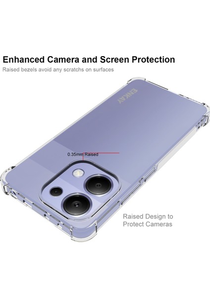 Xiaomi Redmi Note 13 4g Şeffaf Kılıf Kalınlaşmış Köşeler Kaymaz Tpu Cep Telefonu Kapağı Için (Yurt Dışından)