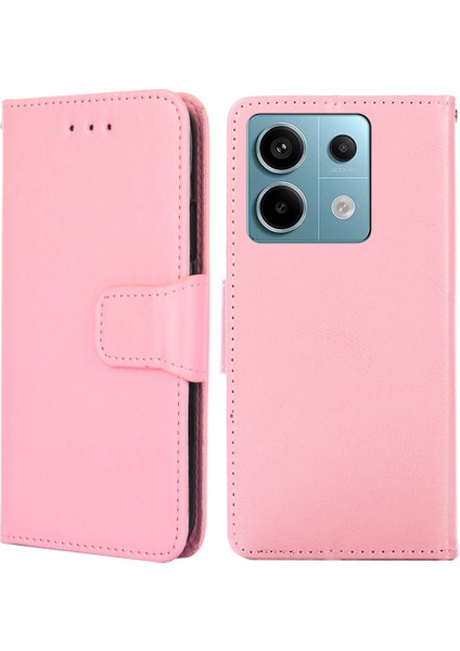 Xiaomi Redmi Note 13 Pro 5g Darbeye Dayanıklı Kılıf Pu Deri Telefon Kapağı-Pembe (Yurt Dışından)