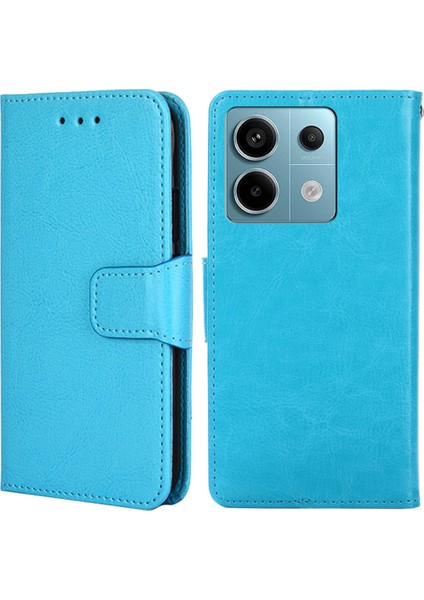 Xiaomi Redmi Note 13 Pro 5g Darbeye Dayanıklı Kılıf Pu Deri Telefon Kılıfı-Bebek Mavisi (Yurt Dışından)