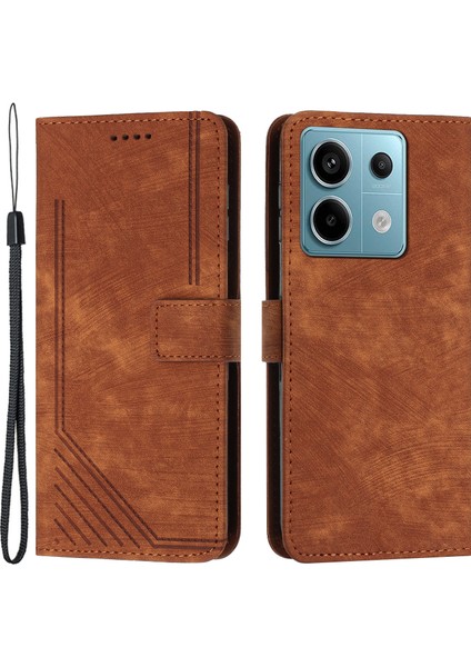 Xiaomi Redmi Note 13 Pro 4g Kılıf Deri Cilt Dokunmatik Duygu Telefon Kapağı-Kahverengi (Yurt Dışından)