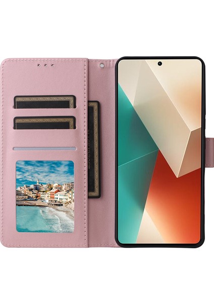Xiaomi Redmi Note 13 5g Darbeye Dayanıklı Kılıf Mermer Desen Deri Cüzdan Telefon Kapağı-Gül Altın (Yurt Dışından) fiyatları