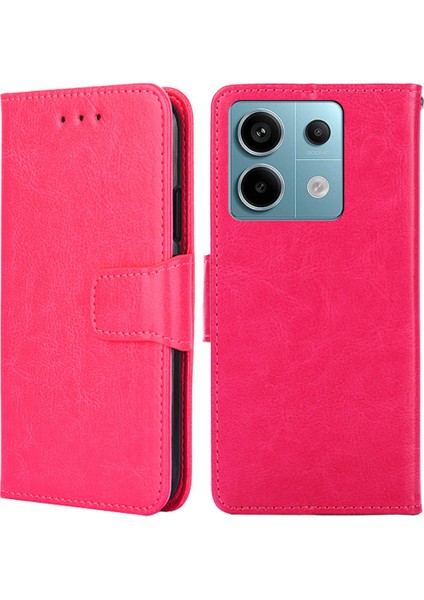 Xiaomi Redmi Note 13 Pro 5g Darbeye Dayanıklı Kılıf Pu Deri Telefon Kapağı-Gül (Yurt Dışından)