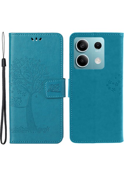 Xiaomi Redmi Note 13 Pro 5g Cep Telefonu Kılıfı Baskılı Düşme Önleyici Deri Cüzdan Kapağı-Mavi Için (Yurt Dışından)