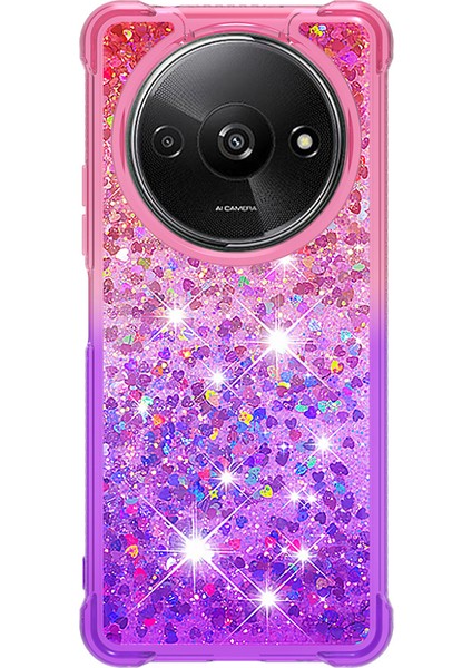 Xiaomi Redmi A3 Kılıf Sparkle Pullu Yumuşak Tpu Telefon Kapağı-Pembe + Mor (Yurt Dışından) fiyatları