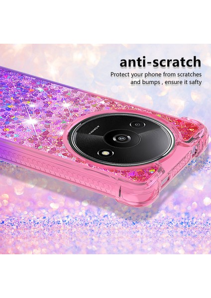Xiaomi Redmi A3 Kılıf Sparkle Pullu Yumuşak Tpu Telefon Kapağı-Pembe + Mor (Yurt Dışından) modelleri