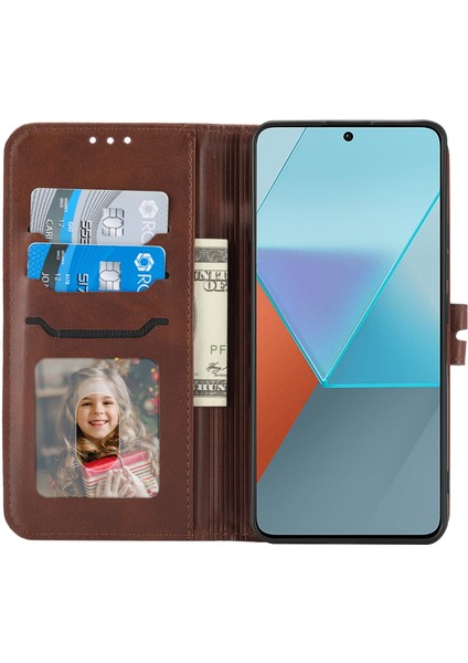 Xiaomi Redmi Note 13 Pro 5g Deri Kılıf Mutlu Kedi Desenli Katlanır Stand Telefon Kapağı-Kahverengi (Yurt Dışından) fiyatları