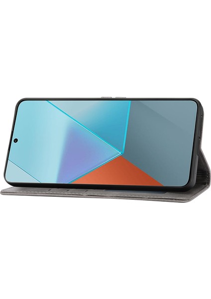 Xiaomi Redmi Note 13 5g Telefon Kılıfı Mutlu Kedi Desenli Cüzdan Kapak Çevirin-Gri (Yurt Dışından) modelleri