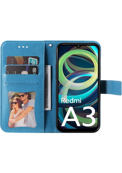 Xiaomi Redmi Için A3 Kılıf Pu Deri + Cüzdan Standlı Tpu Telefon Kapağı-Mavi (Yurt Dışından) fiyatları