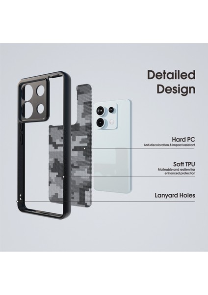 Xiaomi Redmi Note 13 Pro 5g Kılıf Tpu+Pc Çizilmez Telefon Kapağı-Şeffaf Siyah Için (Yurt Dışından)