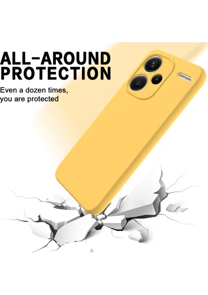Xiaomi Redmi Note 13 Pro+ 5g Sıvı Silikon Telefon Kılıfı, Askı Yükseltilmiş Kenar-Sarı (Yurt Dışından) modelleri