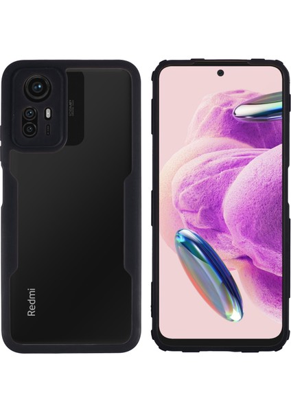 Xiaomi Redmi Note 12S 4g Kılıf Yumuşak Tpu + Sert Akrilik Hibrit Kapak Kapak, Pet Ekran Filmi-Siyah (Yurt Dışından)