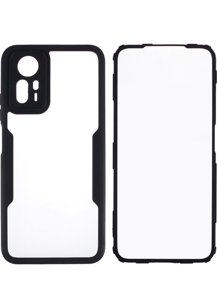 Xiaomi Redmi Note 12S 4g Kılıf Yumuşak Tpu + Sert Akrilik Hibrit Kapak Kapak, Pet Ekran Filmi-Siyah (Yurt Dışından)