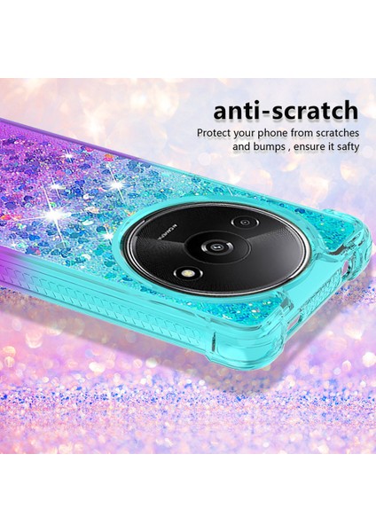 Xiaomi Redmi A3 Kılıf Sparkle Pullu Yumuşak Tpu Telefon Kapağı-Mavi + Mor (Yurt Dışından) modelleri
