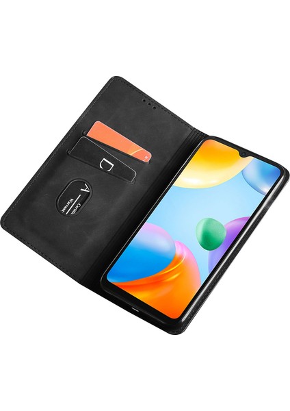 Xiaomi Redmi Note 13 5g Kılıf Pu Deri Kart Tutucu Cilt Dokunmatik Telefon Kapağı-Siyah (Yurt Dışından)