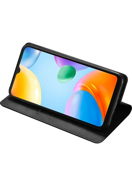 Xiaomi Redmi Note 13 5g Kılıf Pu Deri Kart Tutucu Cilt Dokunmatik Telefon Kapağı-Siyah (Yurt Dışından)